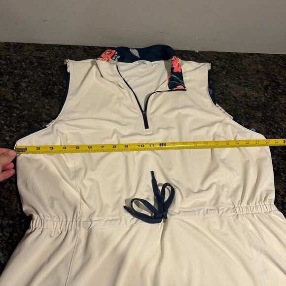 Lady Hagen Golf Athletic Sleeveless Top drawstring Floral Cream XXL - Picture 7 of 7